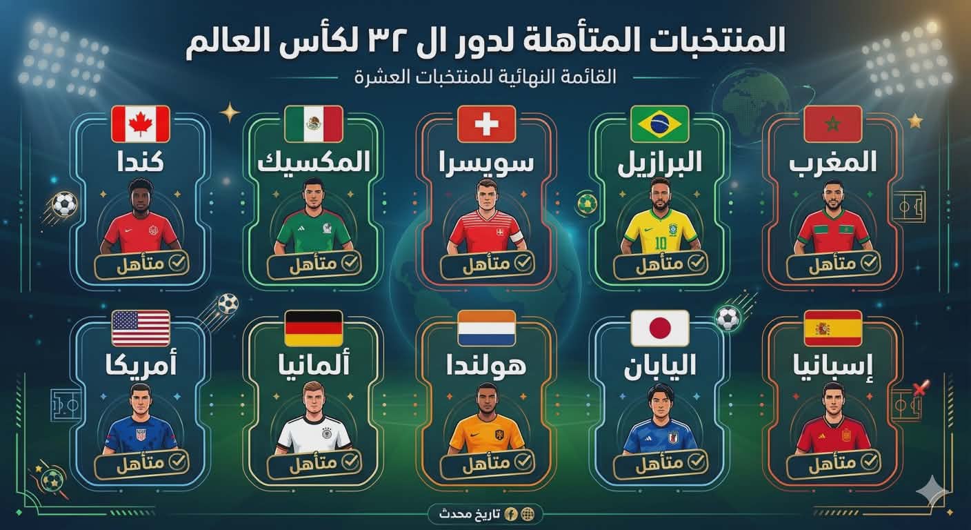 كندا وقائمة النخبة تحجز مقاعدها لدور ال ٣٢ بكأس العالم